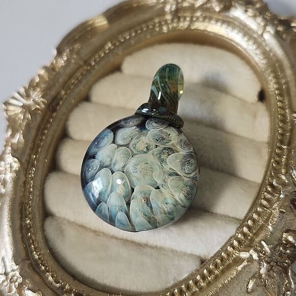 Blue Glass Pendant Trippy Unique - Picture 1 of 4